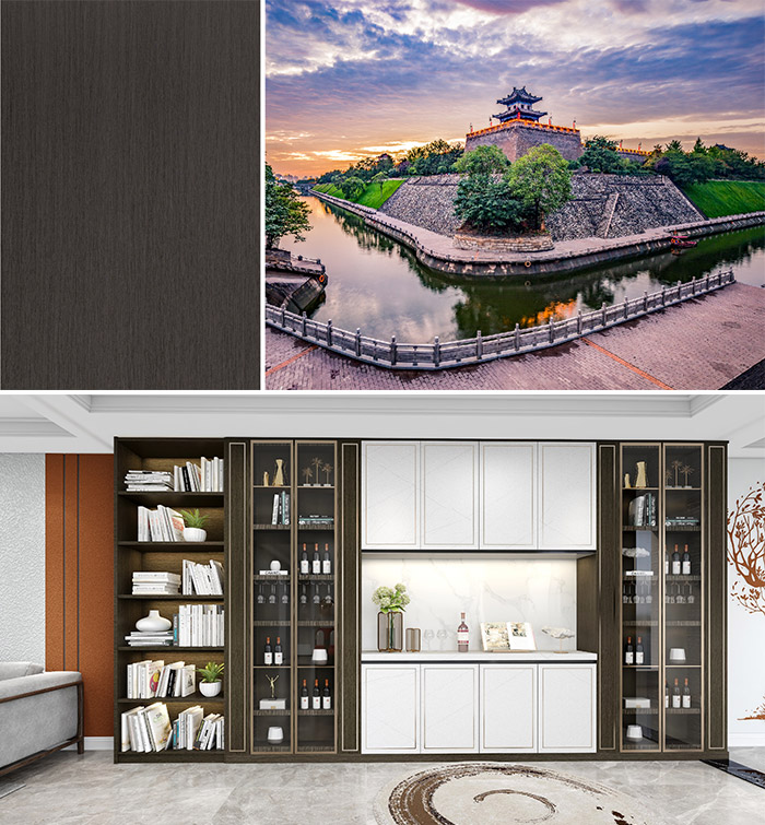 書(shū)柜板材木色雙華